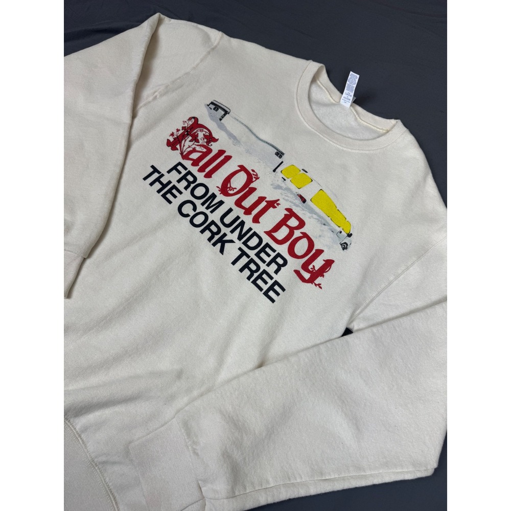 Fall Out Boy From Under The Cork Tree Sweatshirt Jerzees Small Cream Lightweight - Picture 10 of 16